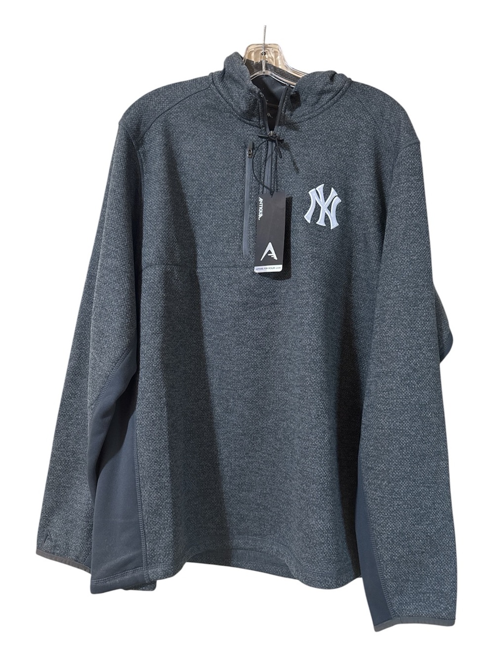 NY Logo Men's Heathered Dark Gray Pullover Hoodie
